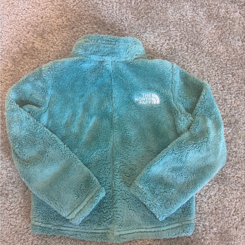 The North Face Blue Green Long Sleeve Fleece Toddler Jacket - Picture 4 of 5